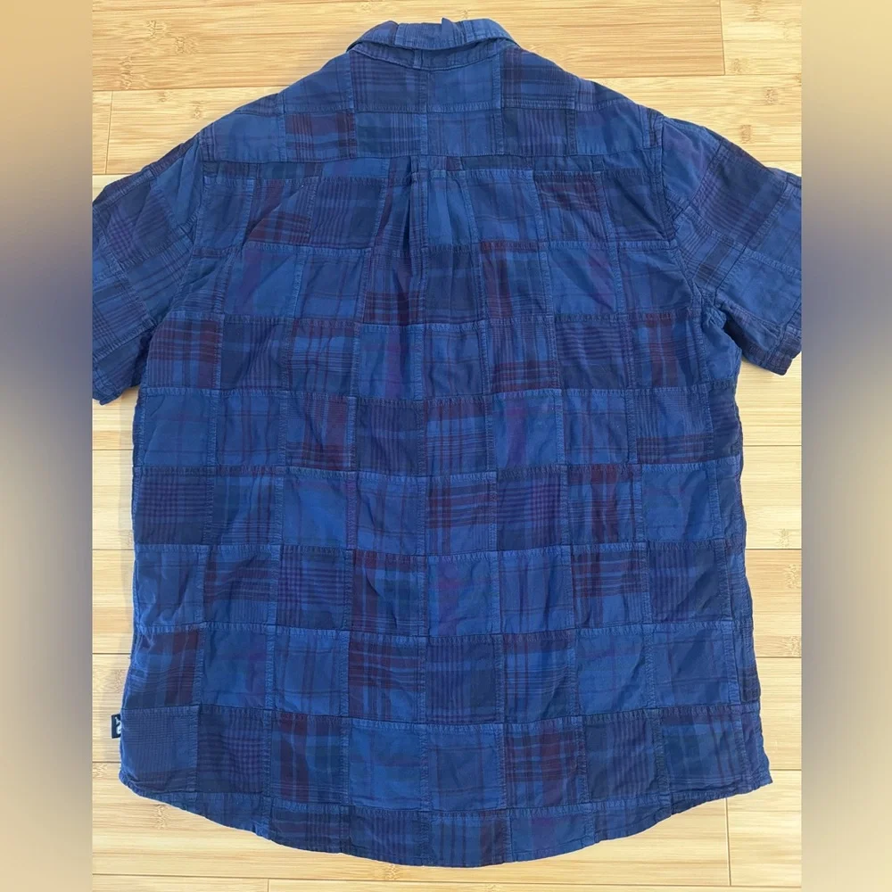 Vineyard Vines Men’s Patchwork Slim Fit Short-Sleeve Popover Shirt size Large
